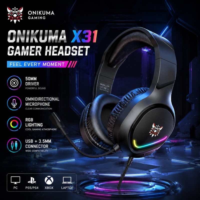Gaming Console In Amazon - Casque de jeu ONIKUMA X31, casque